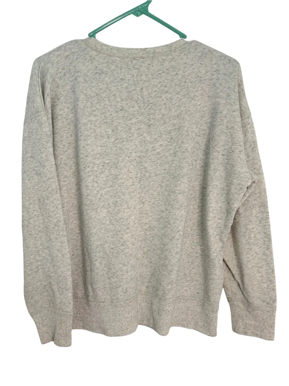 J. Crew Gray V-Neck Sweatshirt with Gray and Gold Arrows Size Large